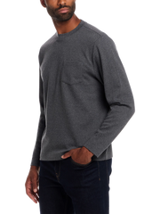 Brushed Herringbone Crewneck Pullover