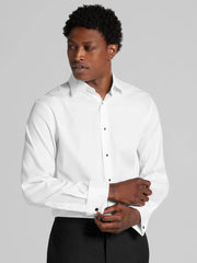 Modern Fit French Cuff Twill Formal Dress Shirt