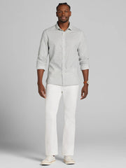 Modern Fit Linen Blend Button Up Shirt