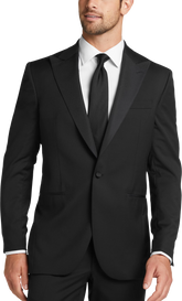 Slim FIt 100% Wool Peak Lapel 3-Piece Tuxedo