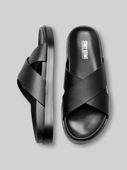 Montel Criss-Cross Strap Slide Sandals
