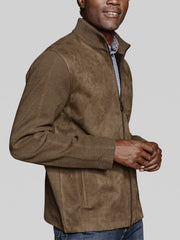 Faux-Suede Full Zip Jacket