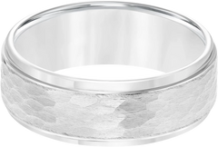 8mm Hammered Center Tungsten Carbide Band