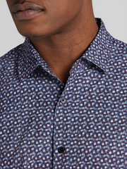 Modern Fit Geometric Print Button Up Shirt