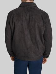 Faux Suede Laydown Collar Jacket