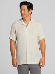 Modern Fit 100% Linen Short Sleeve Camp Shirt