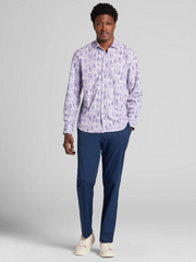 Modern Fit Brush Stroke Print Woven Shirt