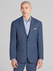 CHILLFLEX Modern Fit Windowpane Premium Wool Blend Suit Jacket