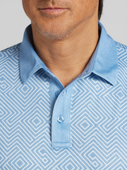 Regular Fit Linear Jaspe Print Short Sleeve Golf Polo
