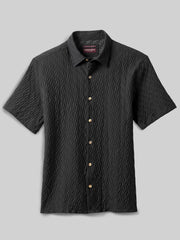Regular Fit Monterey Textured Short Sleeve Button Up Shirt