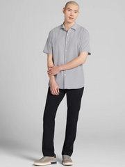 CHILLFLEX Modern Fit Micro Print 4-Way Stretch Short Sleeve Button Up Shirt