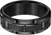 8mm Flat Edge Brick Pattern Tungsten Carbide Band