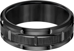 8mm Flat Edge Brick Pattern Tungsten Carbide Band