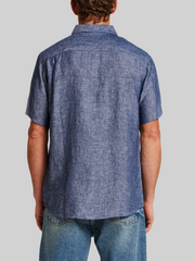 Regular Fit Solid Linen Woven Short Sleeve Shirt