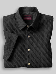 Regular Fit Monterey Textured Short Sleeve Button Up Shirt