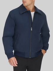 Water-Resistant Microtwill Golf Bomber Jacket