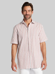 Classic Fit Cotton Blend Short Sleeve Button Up Shirt
