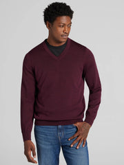 Merino Wool Blend V-Neck Sweater