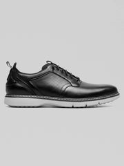 Sync Leather Plain Toe Elastic Lace-Up Shoes