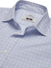 Modern Fit Plaid Spread Collar Dress Shirt