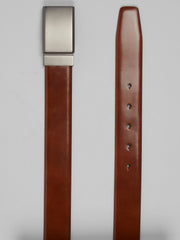 Reversible Marbleized Plaque Buckle Belt
