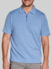 Regular Fit Finn 4-Way Stretch Ribbed Zip Polo