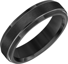 6mm Step Edge Satin Finish Tungsten Carbide Band