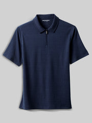 Regular Fit Finn 4-Way Stretch Ribbed Zip Polo