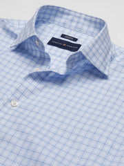 Modern Fit 100% Cotton Plaid Spread Collar Dress Shirt
