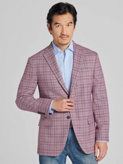 Modern Fit Windowpane Plaid Sport Coat