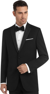 Slim Fit Notch Lapel 100% Wool Tuxedo