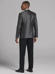 Charcoal Gray Jacquard Dinner Jacket Tux