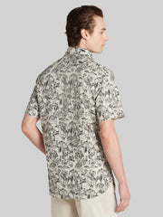 Modern Fit Cotton Blend Short Sleeve Button Up Shirt