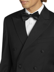 Slim Fit Double Breasted 100% Wool Peak Lapel Tuxedo Jacket