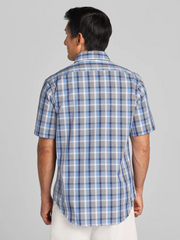 Modern Fit Plaid Short Sleeve Button Up Shirt