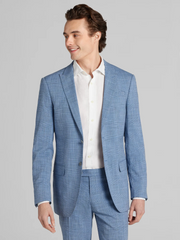 Skinny Fit Windowpane Suit Jacket