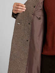 Double-Breasted Houndstooth Topcoat