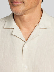 Modern Fit 100% Linen Short Sleeve Camp Shirt