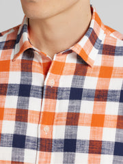 Modern Fit Plaid Button Up Shirt