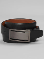 Feather Edge Reversible Cut-Out Plaque Leather Belt