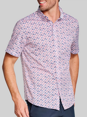 Regular Fit Logan Printed Short Sleeve Button Up Shirt