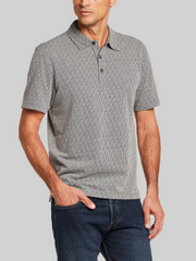 Regular Fit Diamond Jacquard Short Sleeve Polo