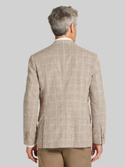 Modern Fit Windowpane Plaid Linen-Blend Sport Coat