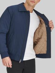 Water-Resistant Microtwill Golf Bomber Jacket