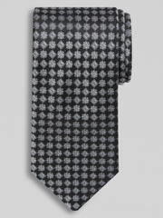 Narrow Geomtric Floral Medalion Tie