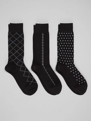 Vertical Chevron Dress Socks, 3-Pack