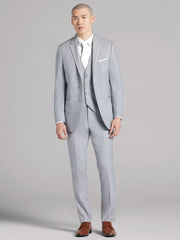 Light Gray Satin Edged Notch Lapel Tux