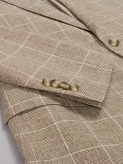 Modern Fit Windowpane Plaid Linen-Blend Sport Coat