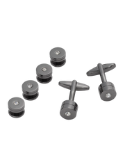 Crystal Cylinder Cufflinks & Studs Set