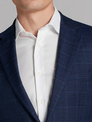 Slim Fit Premium Wool Blend Windowpane 3-Piece Suit